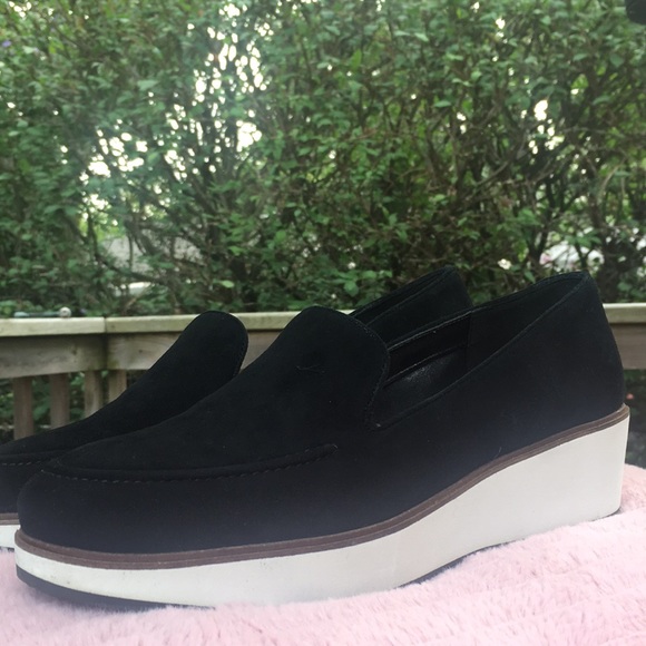 HP!💎 ALDO, Black Suede Loafers, Platform Wedges Slip On - Picture 3 of 13